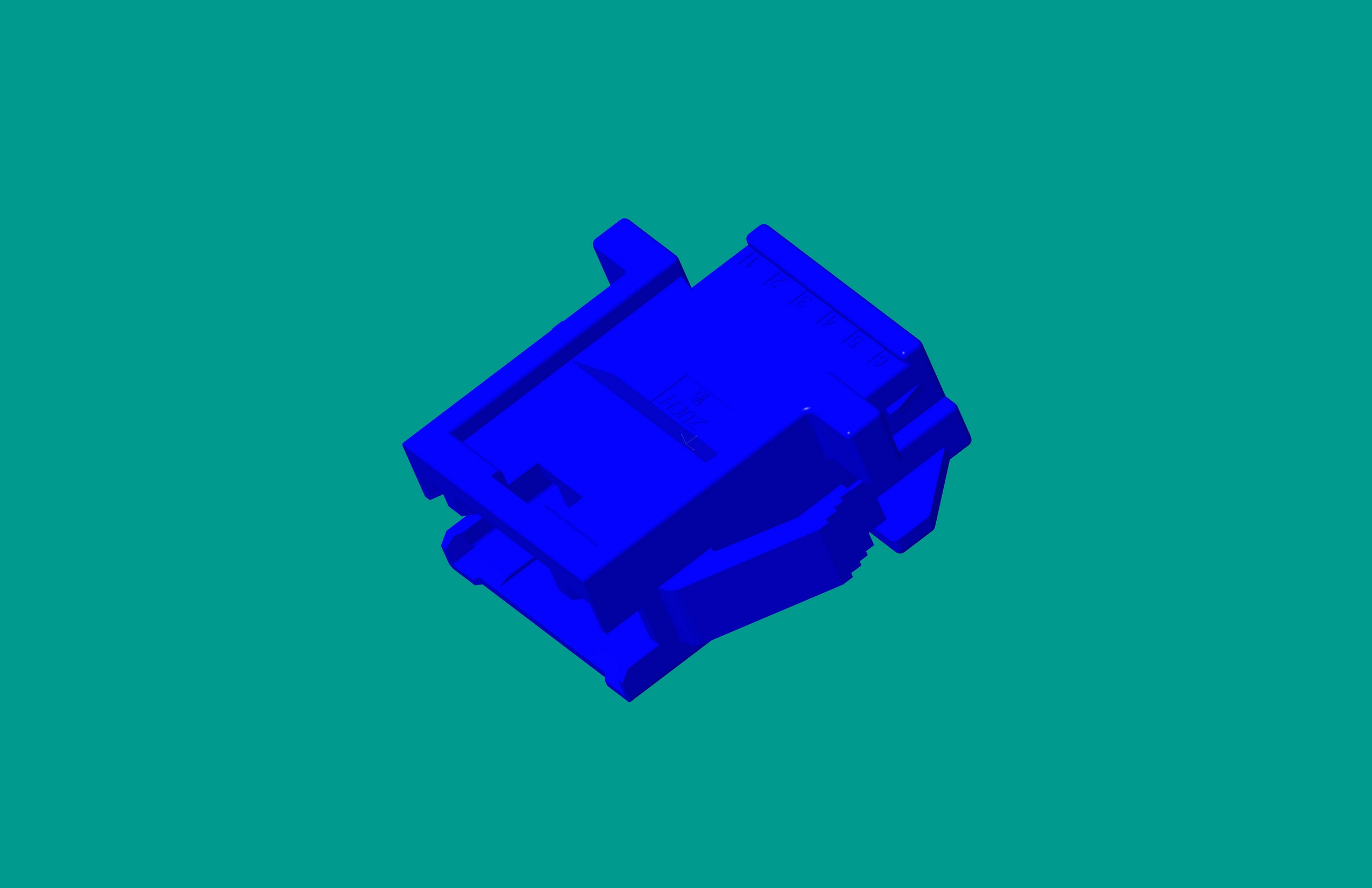 2.0間距，PNIRR-06V-S(帶鎖定面板)插座/藍色/