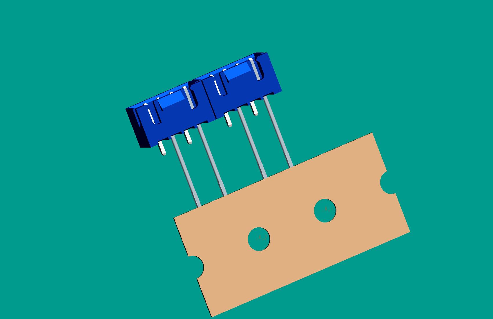 XH-4A(帶扣)立式針座藍色/編帶(步距12.7,1、3長針，反向，10mm，短針外漏長2.5mm)高灼熱絲